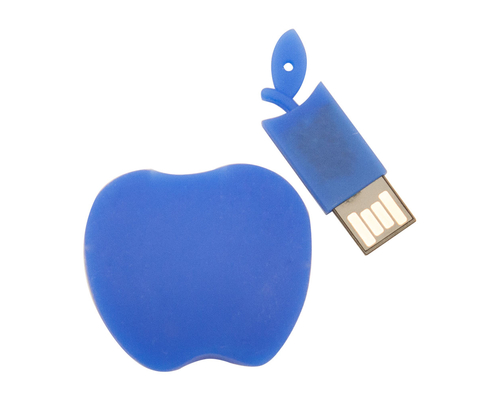 Флешка Силиконовая Яблоко "Apple" V464 синий 512 Гб