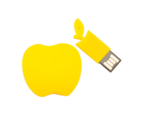 Флешка Силиконовая Яблоко "Apple" V464 желтый 512 Гб