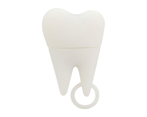 Флешка Силиконовая Зуб "Tooth" V466 белый 4 Гб