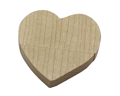 Флешка Деревянная Сердце "Heart Wood" F66 бежевый 16 Гб