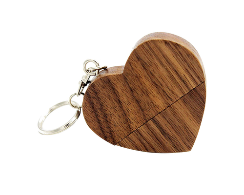 Флешка Деревянная Сердце "Heart Wood" F66 коричневый 1 Гб