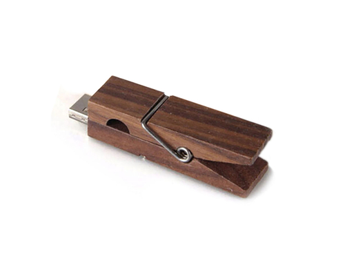 Флешка Деревянная Прищепка "Pin Wood" F115 коричневая 16 Гб