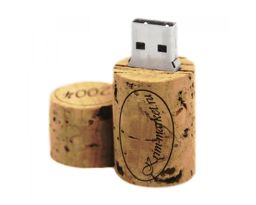 Флешка Деревянная Пробка от вина "Cork Wine" F51 бежевая 512 Гб