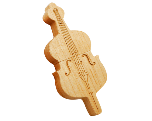 Флешка Деревянная Скрипка "Violin Wood" F26 бежевая 64 Гб