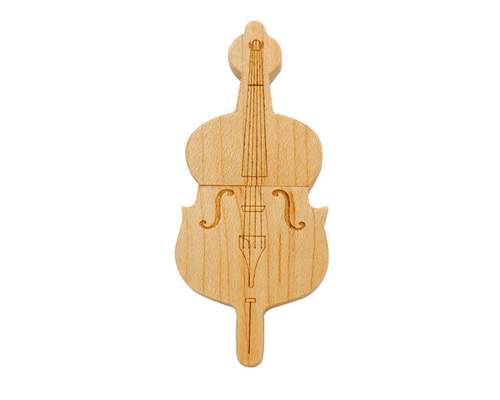 Флешка Деревянная Скрипка "Violin Wood" F26 бежевая 128 Гб