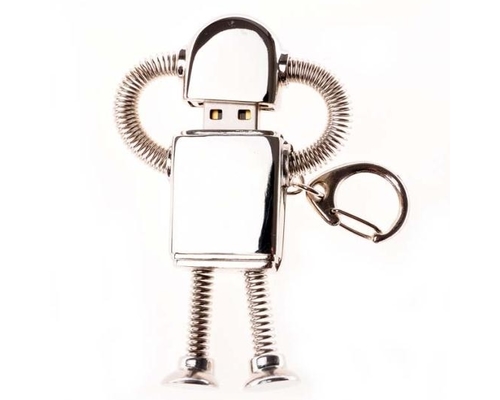 Флешка Металлическая Робот "Robot" R99 серебряный 32 Гб