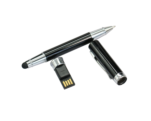 Флешка Металлическая Ручка Стилус Грома "Pen Stylus Groma" R243 черный 4 Гб