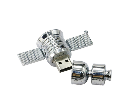 Флешка Металлическая Спутник "Satellite" R176 серебряный 16 Гб