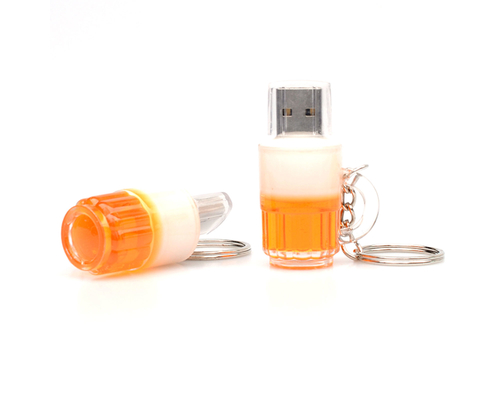 Флешка Пластиковая Кружка Пива "Mug Beer" S174 оранжевая 128 Гб