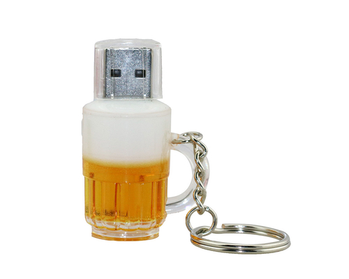 Флешка Пластиковая Кружка Пива "Mug Beer" S174 оранжевая 128 Гб