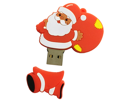 Флешка Резиновая Дед Мороз "Santa Claus" Avitus Q279 красный 256 Гб