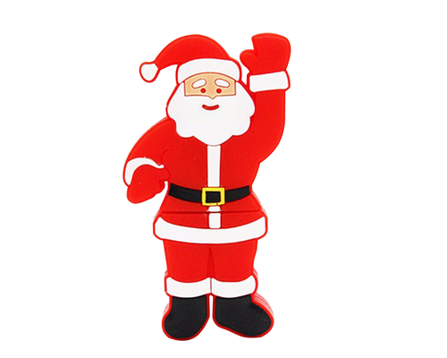 Флешка Резиновая Дед Мороз "Santa Claus" Brutus Q279 красный 1 Гб