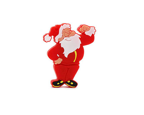 Флешка Резиновая Дед Мороз "Santa Claus" Darius Q279 красный 2 Гб