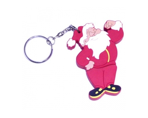 Флешка Резиновая Дед Мороз "Santa Claus" Darius Q279 красный 256 Гб