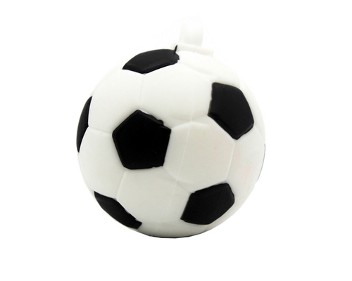 Флешка Резиновая Футбольный Мяч "Soccer Ball" Q485 черный-белый 8 Гб