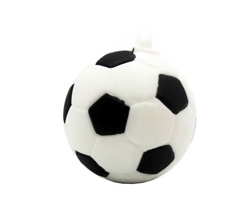 Флешка Резиновая Футбольный Мяч "Soccer Ball" Q485 черный-белый 32 Гб