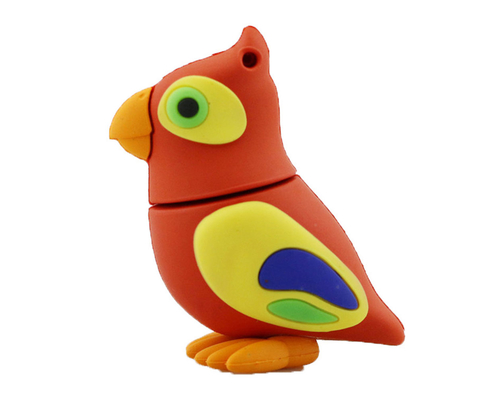 Флешка Резиновая Попугай "Parrot" Q377