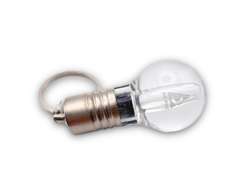 Флешка Стеклянная Лампочка "Bulb" W123 серебряная, гравировка 3D