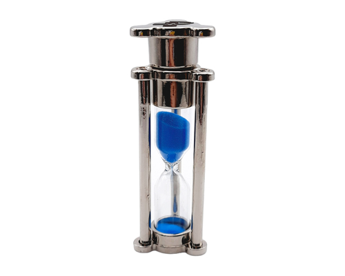 Флешка Стеклянная Песочные часы "Hourglass" W82 синяя, гравировка с чернением 1+0