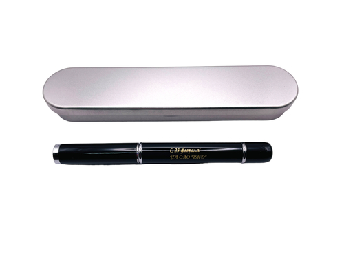 Флешка Металлическая Ручка Бона "Pen Bona" R324 черная, гравировка 1+0