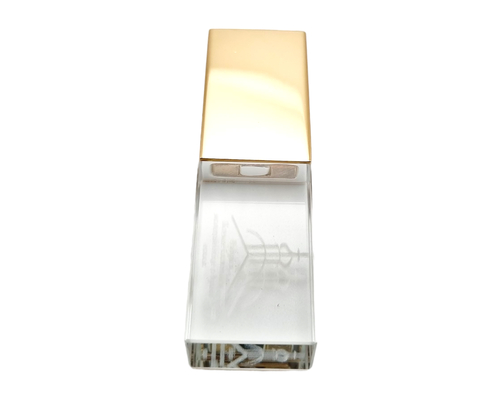 Флешка Стеклянная Кристалл "Crystal Glass Metal" W14 золотая, гравировка 3D
