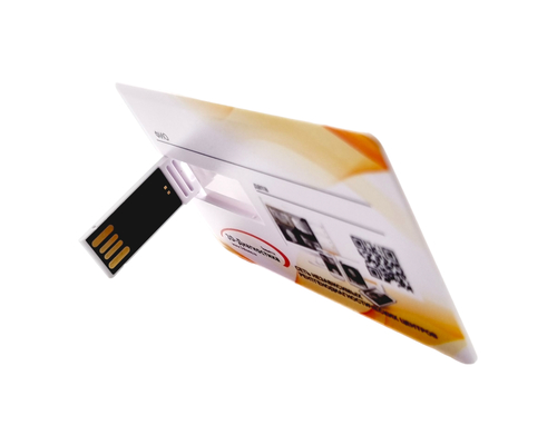 Флешка Пластиковая Визитка "Visit Card" S78 белая, уф-печать 4+0