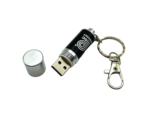 Флешка Карбоновая Брелок "Keychain Carbon" L32 черная, уф-печать 1+1