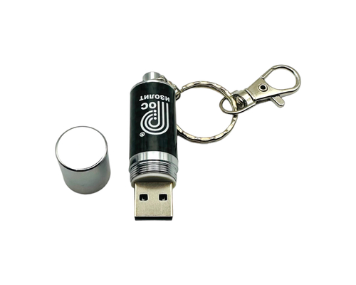 Флешка Карбоновая Брелок "Keychain Carbon" L32 черная, уф-печать 1+1