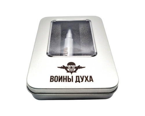 Флешка Металлическая Пуля "Bullet" R55 серебряный глянец, гравировка с чернением