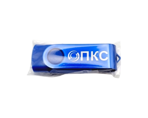 Флешка Пластиковая Твист Колор "Twist Color" S131 синяя, гравировка 1+0