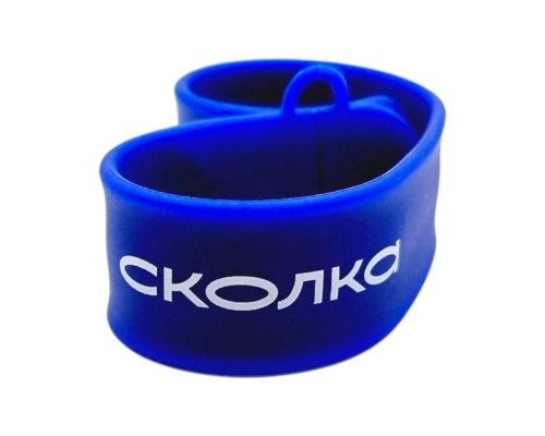 Флешка Силиконовая Браслет Слап "Bracelet Slap" V169 синяя, шелкография 1+0