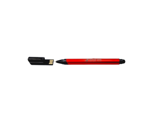Флешка Металлическая Ручка Стилус Глосса "Pen Stylus Glossa" R242 красная, гравировка, чернение