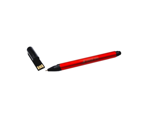 Флешка Металлическая Ручка Стилус Глосса "Pen Stylus Glossa" R242 красная, гравировка, чернение