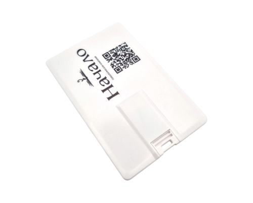 Флешка Пластиковая Визитка "Visit Card" S78 белая, уф-печать 4+4