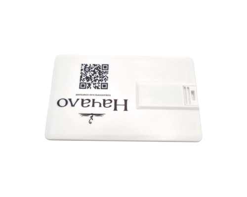 Флешка Пластиковая Визитка "Visit Card" S78 белая, уф-печать 4+4