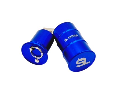 Флешка Металлическая Бочка "Barrel" R299 синяя, гравировка 1+1