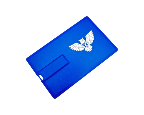 Флешка Пластиковая Визитка "Visit Card" S78 синяя, уф-печать 1+0