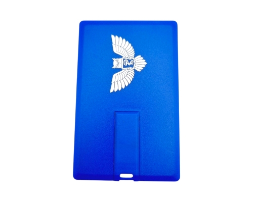 Флешка Пластиковая Визитка "Visit Card" S78 синяя, уф-печать 1+0