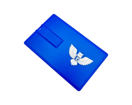 Флешка Пластиковая Визитка "Visit Card" S78 синяя, уф-печать 1+0