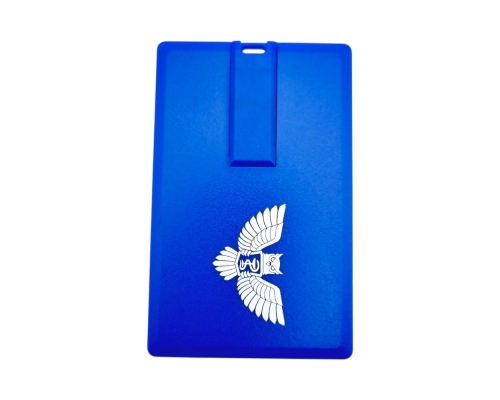Флешка Пластиковая Визитка "Visit Card" S78 синяя, уф-печать 1+0