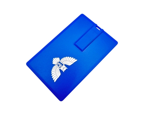 Флешка Пластиковая Визитка "Visit Card" S78 синяя, уф-печать 1+0