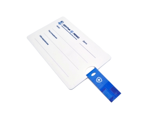 Флешка Пластиковая Визитка "Visit Card" S78 белая, уф-печать 4+4