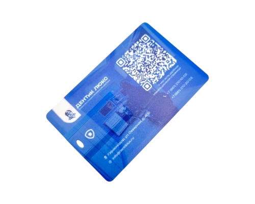 Флешка Пластиковая Визитка "Visit Card" S78 белая, уф-печать 4+4