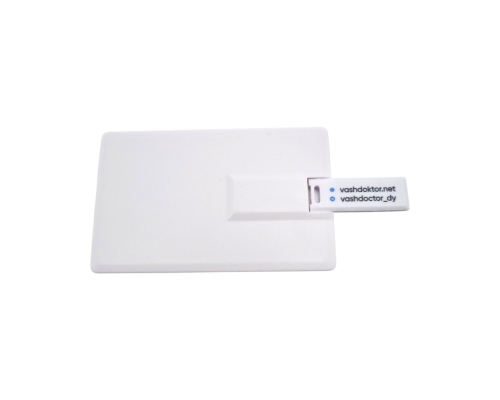 Флешка Пластиковая Визитка "Visit Card" S78 белая, уф-печать