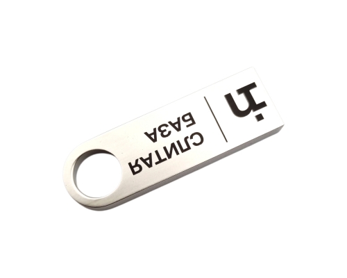 Флешка Металлическая Сензо "Senzo" R223 серебристый, гравировка с чернением