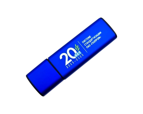 Флешка Металлическая Граптос "Graptos" R445 синий, гравировка