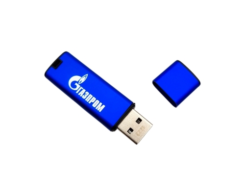 Флешка Металлическая Граптос "Graptos" R445 синий, гравировка