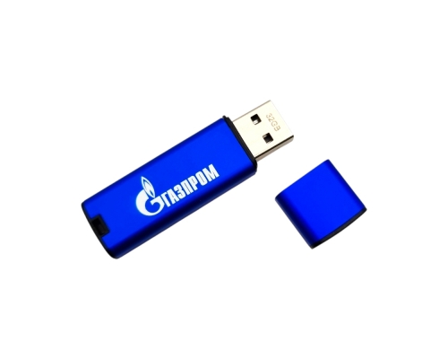 Флешка Металлическая Граптос "Graptos" R445 синий, гравировка