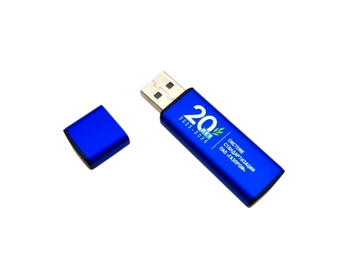 Флешка Металлическая Граптос "Graptos" R445 синий, гравировка