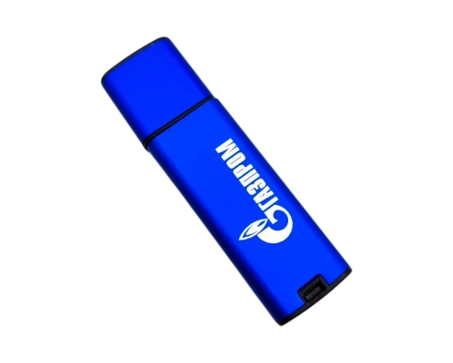 Флешка Металлическая Граптос "Graptos" R445 синий, гравировка